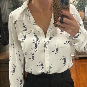 Express skeleton print Portofino shirt